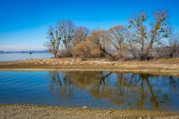 Réflexions Lac Constance Dans Les Alpes — Photo