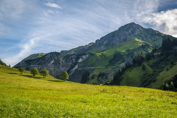 Вид Stuben Arlberg Flexenstrasse Vorarlberg Austria — стокове фото