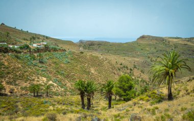 İspanya, Kanarya Adaları 'ndaki güzel dağ manzarası