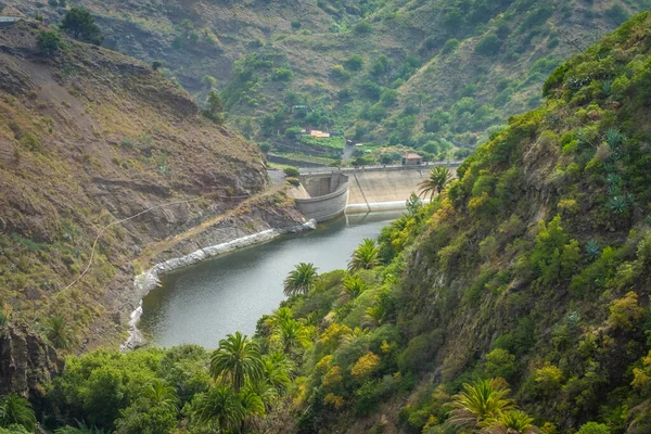 西班牙加那利群岛河流上的大坝 — 图库照片