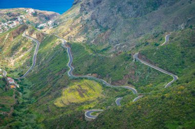 İspanya, Kanarya Adaları 'ndaki güzel dağ manzarası 