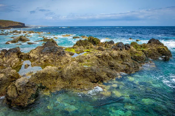 Costa Rocosa Del Mar Ciudad Garachico España —  Fotos de Stock