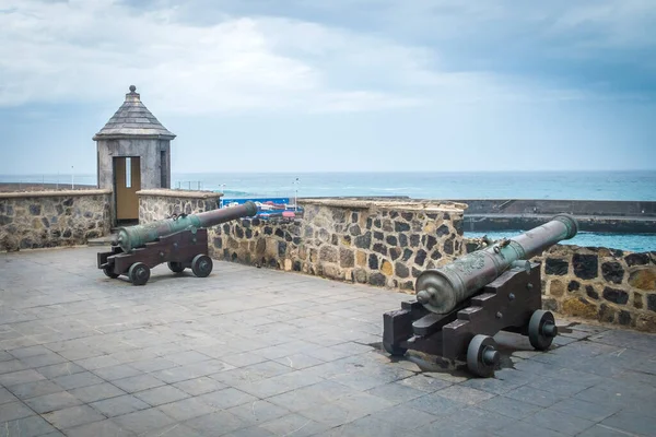 Oude Kanonnen Bakstenen Fort Canarische Eilanden Spanje — Stockfoto