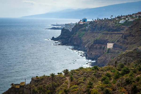 Estrada Costeira Perigosa Através Das Rochas Teno Tenerife — Fotografia de Stock