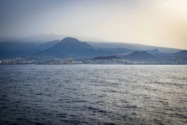 Skyline Com Porto Balsa Los Christianos Sul Tenerife — Fotografia de Stock