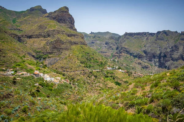 Fruchtig Grünes Bergdorf Masca Auf Den Teno Felsen Auf Teneriffa — Stockfoto