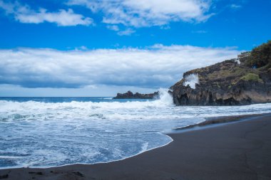 Playa el Bollulo 'daki güzel manzara, Tenerife, İspanya