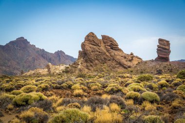 Teide Caldera, Tenerife 'de muhteşem Roques de Garcio 