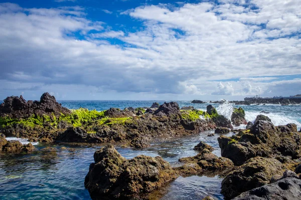 Perfecto Para Relajarse Costa Puerto Cruz Tenerife Islas Canaria España —  Fotos de Stock