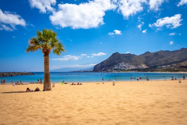 Playa Las Teresitas Tenerifa Daki Kumlu Plaj — Stok fotoğraf