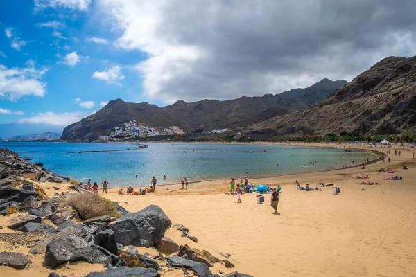 Playa Las Teresitas Tenerifa Daki Kumlu Plaj — Stok fotoğraf