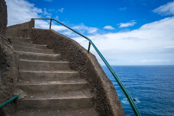 Escadas Para Playa Bollulo Tenerife — Fotografia de Stock