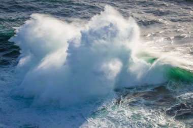 Deniz kıyısında büyük dalgalar