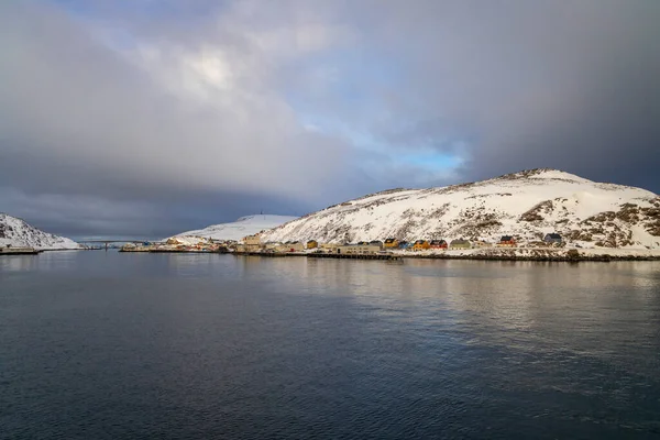 Maravillosas Maravillas Invernales Diferentes Impresiones Meteorológicas Alrededor Oeksfjord Havoeysund Norte —  Fotos de Stock