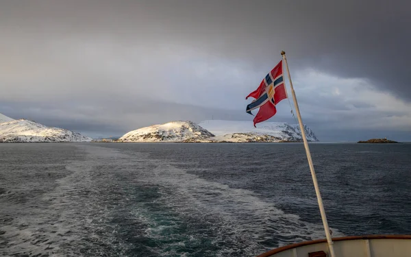 Wunderschönes Winterwunderland Unterschiedliche Wettereindrücke Rund Oeksfjord Und Havoeysund Nordnorwegen — Stockfoto