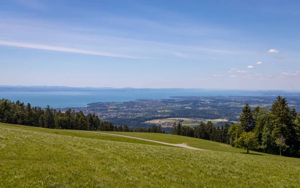 Herrlicher Blick Von Den Bergdörfern Lutzenreute Und Eichenberg Auf Den — Stockfoto