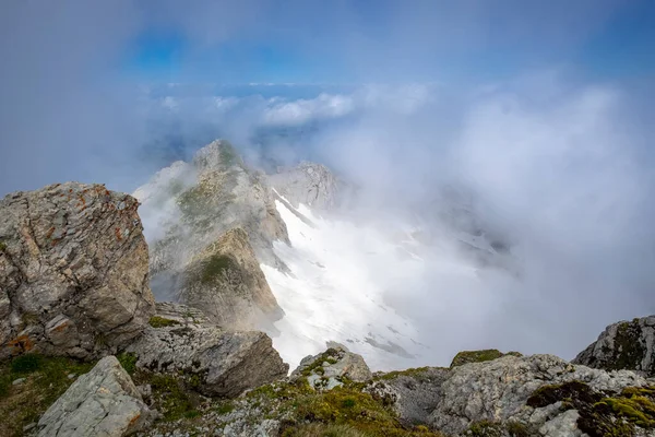 Rotsen Hoge Berg Klimmen Rond Saentis Zwitserland — Stockfoto
