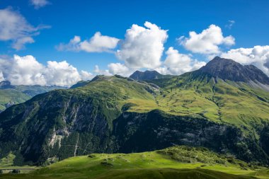 Vorarlberg, Avusturya 'daki Zuers ve Lech' e muhteşem manzara ve manzara