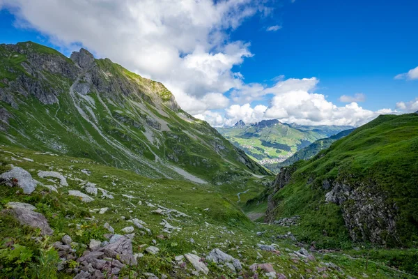 Maravilhosa Paisagem Reflexões Sobre Zuerser Veja Vorarlberg Áustria — Fotografia de Stock
