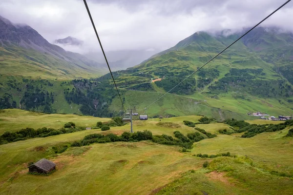 Használja Szék Lift Zuers Seekopf Tetejére Zuerser See — Stock Fotó