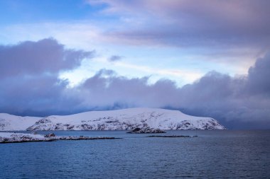 Barents Denizi 'nin karlı sahili