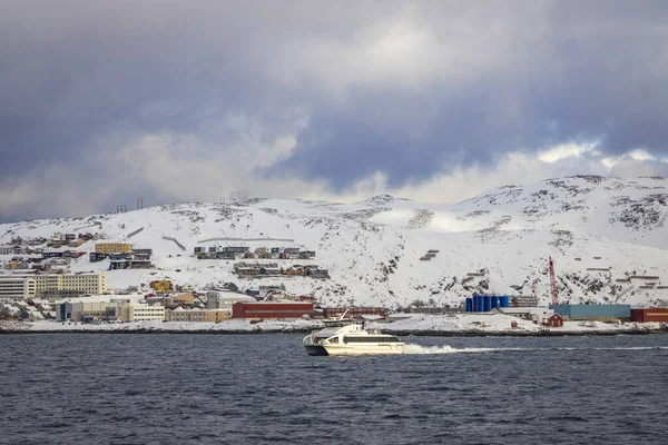 Kolorowe Domy Hammerfest Najbardziej Wysuniętym Północ Mieście Północnej Norwegii Świecie — Zdjęcie stockowe