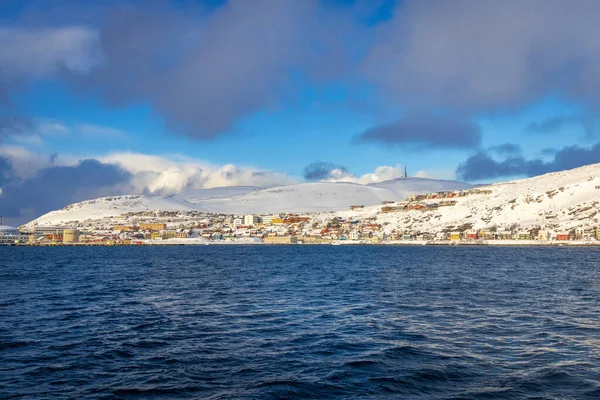 Πολύχρωμα Σπίτια Στο Hammerfest Βορειότερη Πόλη Της Βόρειας Νορβηγίας Και — Φωτογραφία Αρχείου