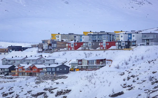 Kolorowe Domy Hammerfest Najbardziej Wysuniętym Północ Mieście Północnej Norwegii Świecie — Zdjęcie stockowe