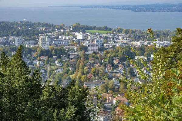 Άποψη Από Gebhardsberg Έως Bregenz Και Λίμνη Constance Αυστρία — Φωτογραφία Αρχείου