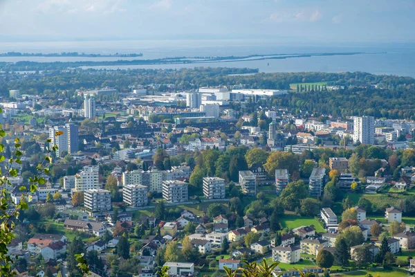 Blick Vom Gebhardsberg Auf Bregenz Und Den Bodensee Österreich — Stockfoto