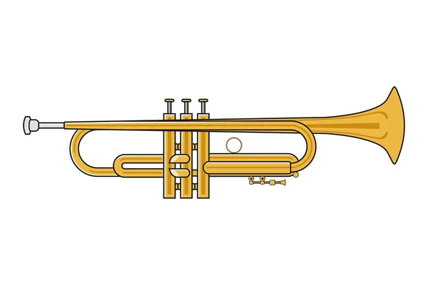 Vektor Illustration Trumpet Isolerad Vit Bakgrund — Stock vektor