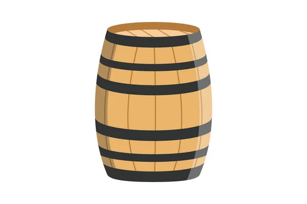 Vector Illustration Alcohol Barrel Drink Container Isolated White Background Barrel — Stock Vector