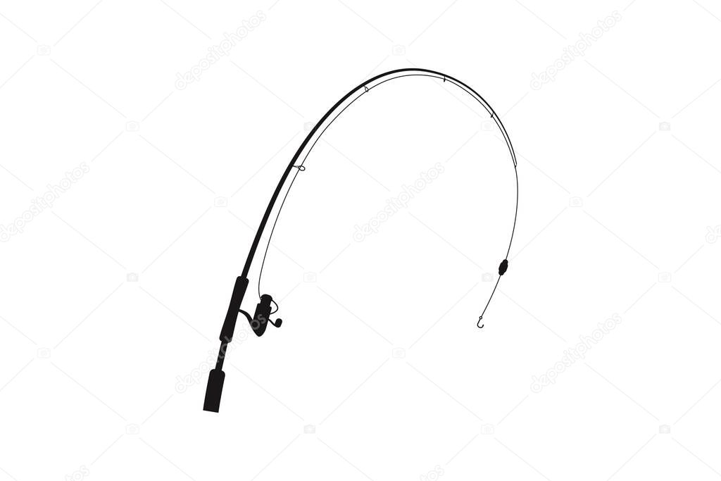 Vector illustration of a fishing rod isolated on white background