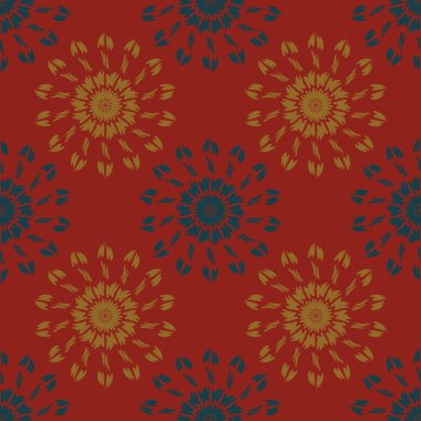 Dekoratif motiflerle kusursuz tekrarlayan desen. vektör illüstrasyonu