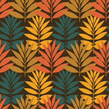 Renkli bitkilerle kusursuz tekrarlayan desen. vektör illüstrasyonu