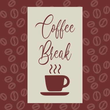 Kahve molası harfleri. vektör illüstrasyonu