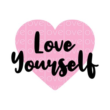 Kendini harf, vektör illüstrasyonu ile sev