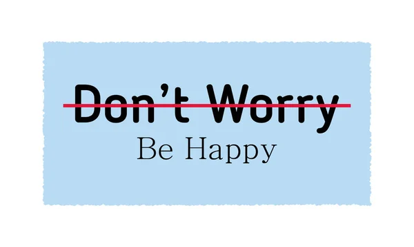 Don Worry Happy Lettering Vector Illustration — Stock Vector