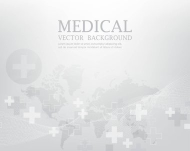 vektör beyaz tıbbi soyut duvar kağıdı. Dünya iletişim konsepti.