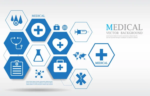 Hexagon Vector Medical Infographic Design — Stock Vector