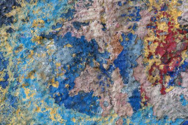 Boyanmış Eski Çürümüş Beton Duvar dokusu