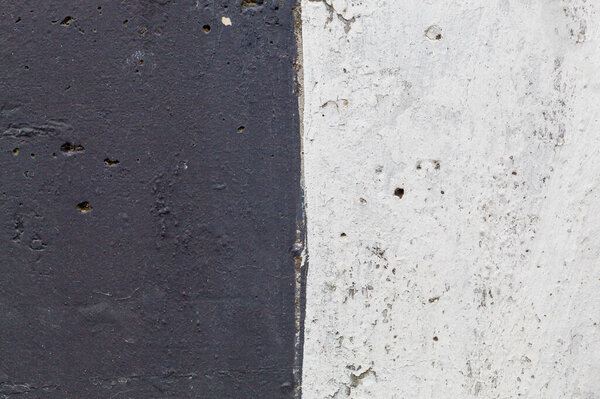 Old Weathered Half Black Half White Painted Concrete Texture