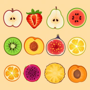 Bölümde belirlenen meyvelerin illüstrasyonu