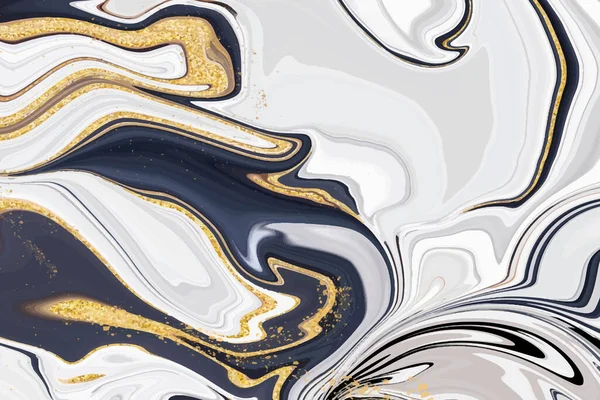 Abstrakte Hintergrund Luxus Flüssigen Schwarzen Und Weißen Gelben Marmor Textures — Stockvektor