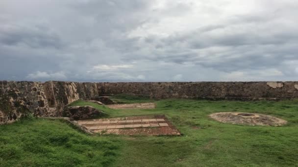 Galle, Srí Lanka, starobylé opevnění — Stock video