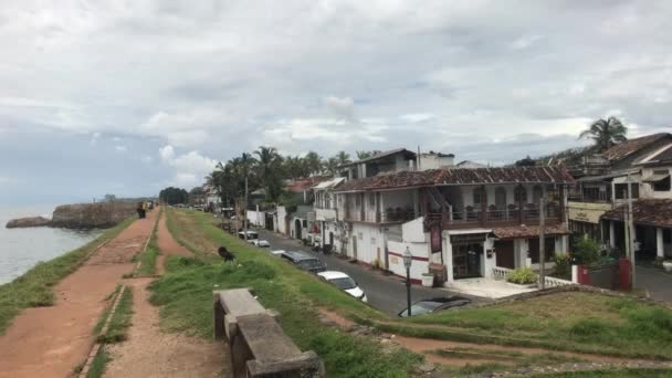 Galle, Sri Lanka, vy över kvarteret från fästningen — Stockvideo