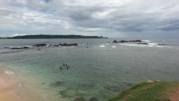 Galle, Sri Lanka, vågsutsikt från fästningen — Stockvideo