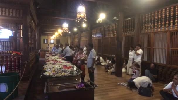 Kandy, sri lanka, 20. November 2019, sri dalada maligawa Touristen warten auf den Beginn der Zeremonie Teil 2 — Stockvideo