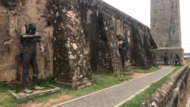 Galle, Sri Lanka, reloj torre base — Vídeo de stock