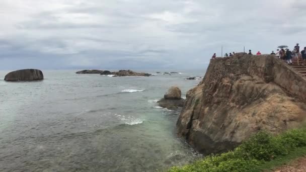 Galle, Σρι Λάνκα, θέα της βραχώδους ακτής — Αρχείο Βίντεο